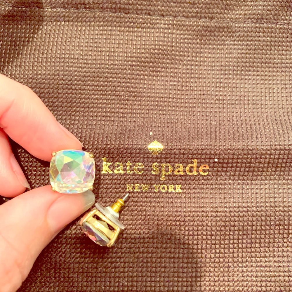 Kate Spade square stud earrings - diamond color